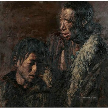  Chen Pintura al %C3%B3leo - Padre e hijo Chen Yifei Tíbet